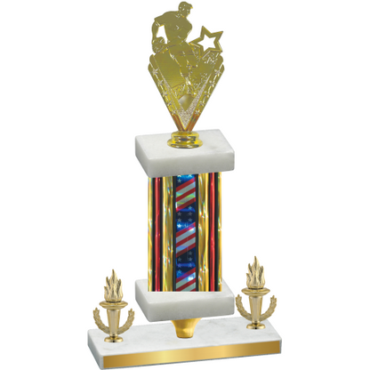 Premium Single Flag USA Victory Rugby Trophy