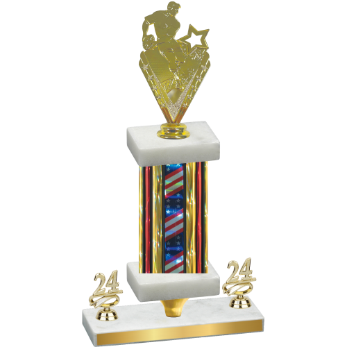 Premium Single Flag USA Year Rugby Trophy