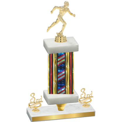Premium Single Flag USA Third Place Running Trophy