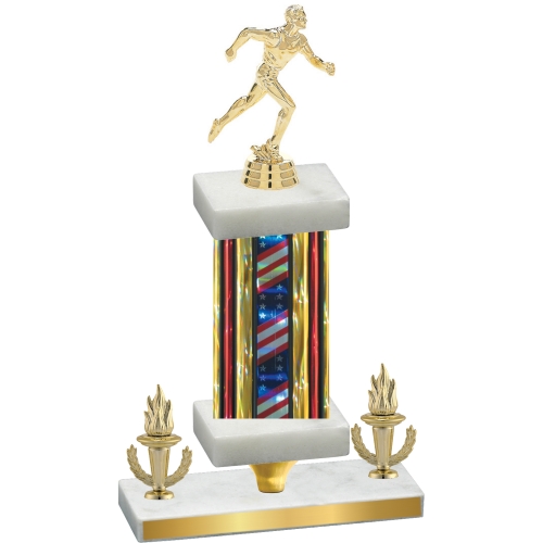 Premium Single Flag USA Victory Running Trophy