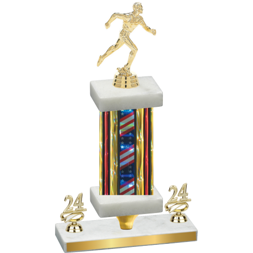 Premium Single Flag USA Year Running Trophy