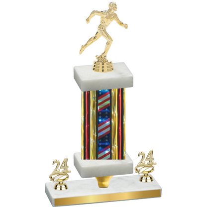 Premium Single Flag USA Year Running Trophy