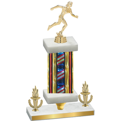Premium Single Flag USA Victory Running Trophy