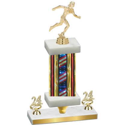 Premium Single Flag USA Year Running Trophy