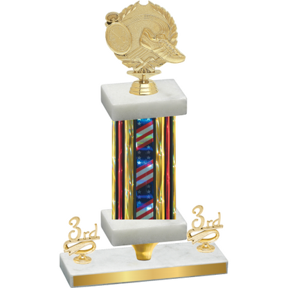 Premium Single Flag USA Third Place Running Trophy