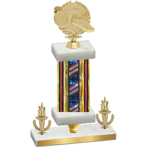 Premium Single Flag USA Victory Running Trophy