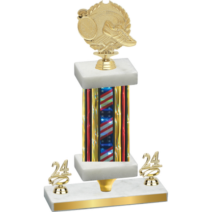 Premium Single Flag USA Year Running Trophy