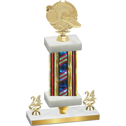 Premium Single Flag USA Year Running Trophy