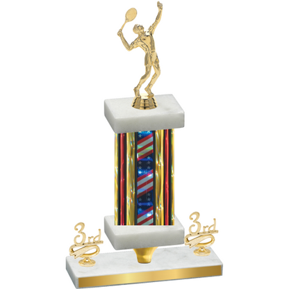 Premium Single Flag USA Third Place Tennis Trophy