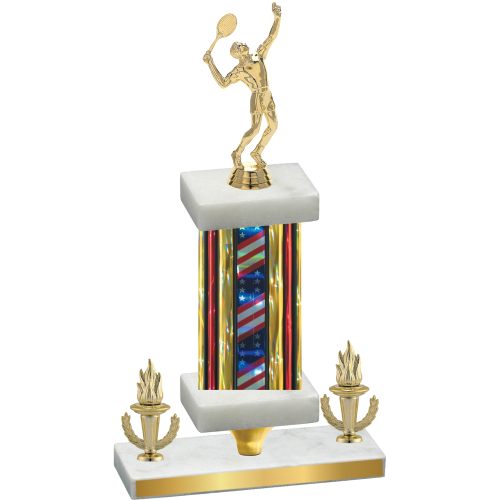 Premium Single Flag USA Victory Tennis Trophy