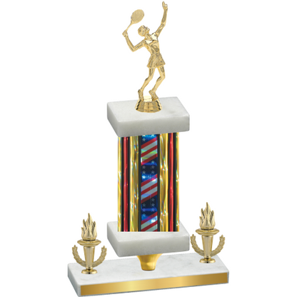 Premium Single Flag USA Victory Tennis Trophy
