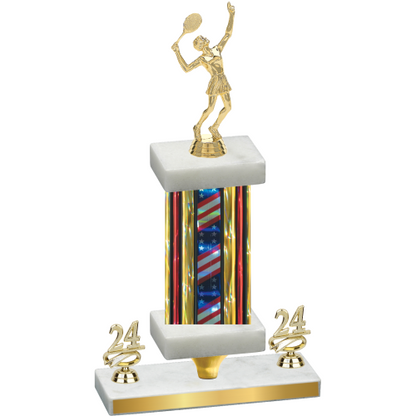 Premium Single Flag USA Year Tennis Trophy