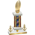 Premium Single Flag USA Victory Football Trophy