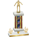 Premium Single Flag USA Fourth Place Wrestling Trophy