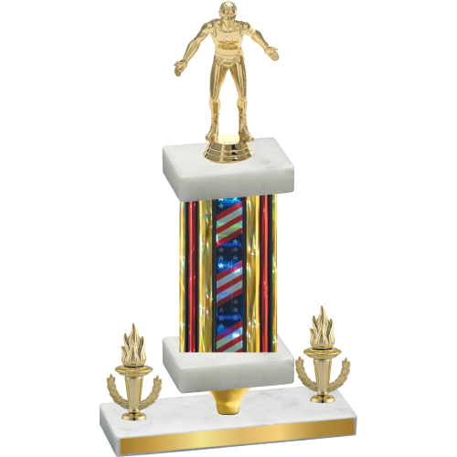 Premium Single Flag USA Victory Wrestling Trophy