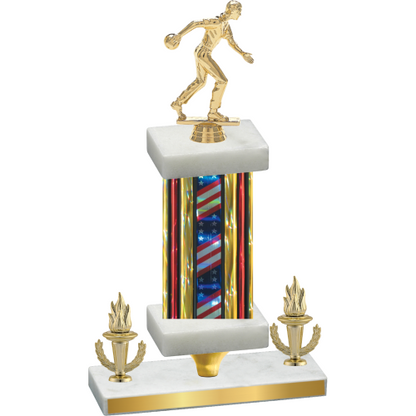 Premium Single Flag USA Victory Bowling Trophy