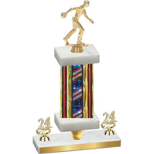 Premium Single Flag USA Year Bowling Trophy