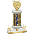 Premium Single Flag USA Second Place Bowling Trophy