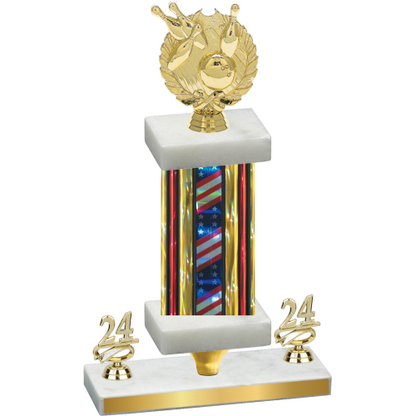 Premium Single Flag USA Year Bowling Trophy