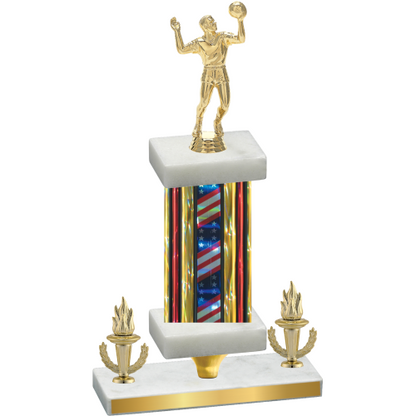 Premium Single Flag USA Victory Volleyball Trophy