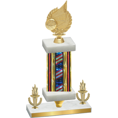 Premium Single Flag USA Victory Volleyball Trophy