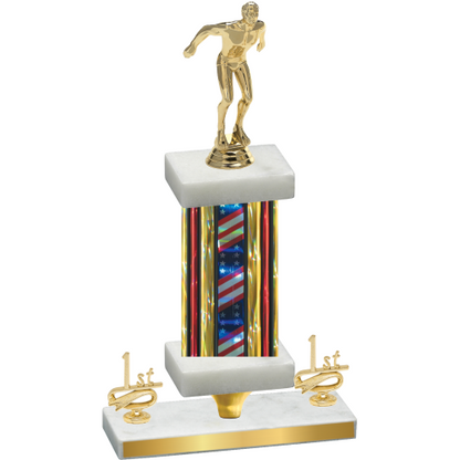 Premium Single Flag USA First Place Swimming Trophy
