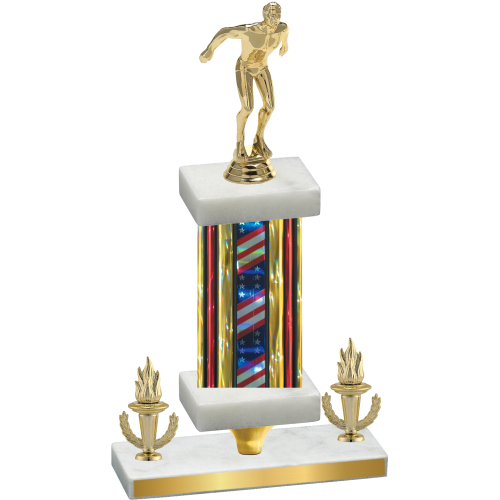 Premium Single Flag USA Victory Swimming Trophy