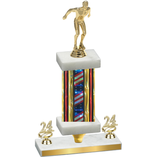 Premium Single Flag USA Year Swimming Trophy