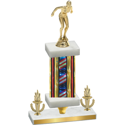 Premium Single Flag USA Victory Tennis Trophy