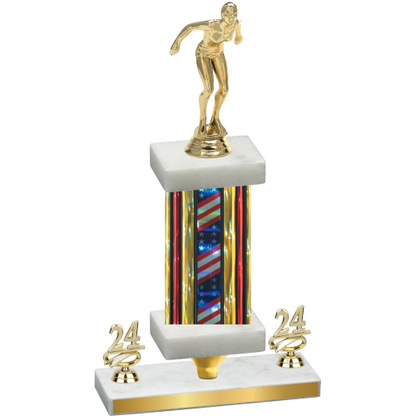 Premium Single Flag USA Year Tennis Trophy