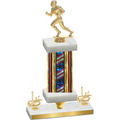 Premium Single Flag USA First Place Football Trophy