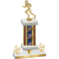Premium Single Flag USA Fourth Place Football Trophy