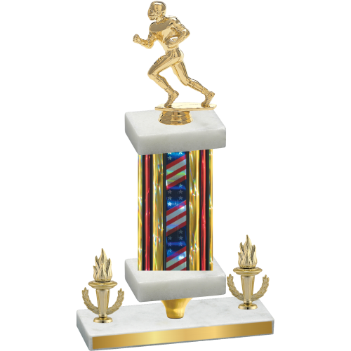 Premium Single Flag USA Victory Football Trophy