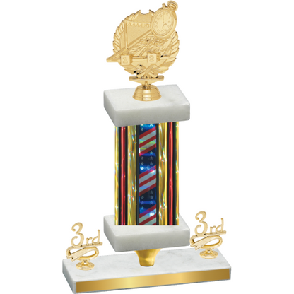 Premium Single Flag USA Third Place Swimming Trophy