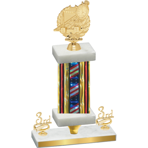 Premium Single Flag USA Third Place Swimming Trophy