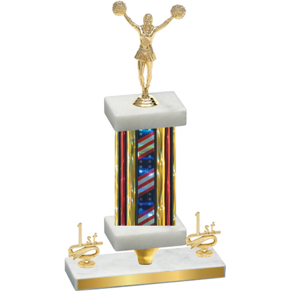 Premium Single Flag USA First Place Cheerleading Trophy