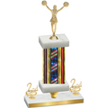 Premium Single Flag USA Second Place Cheerleading Trophy