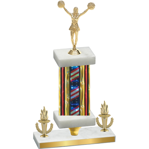 Premium Single Flag USA Victory Cheerleading Trophy