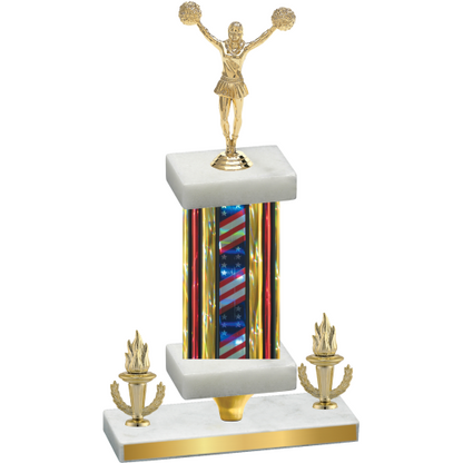 Premium Single Flag USA Victory Cheerleading Trophy