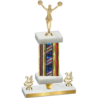 Premium Single Flag USA Year Cheerleading Trophy