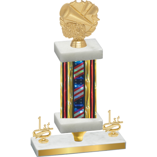Premium Single Flag USA First Place Cheerleading Trophy