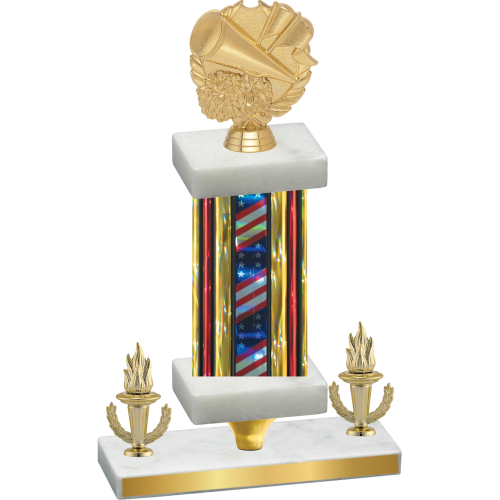 Premium Single Flag USA Victory Cheerleading Trophy