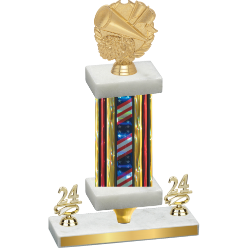 Premium Single Flag USA Year Cheerleading Trophy