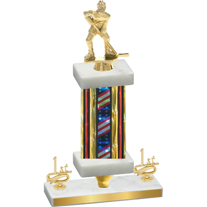 Premium Single Flag USA First Place Hockey Trophy