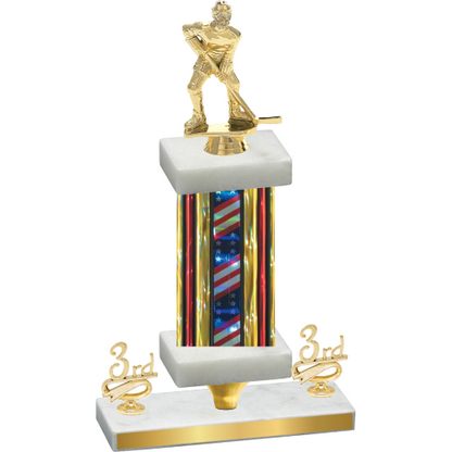 Premium Single Flag USA Third Place Hockey Trophy
