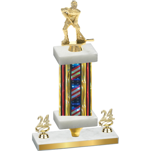 Premium Single Flag USA Year Hockey Trophy
