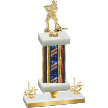 Premium Single Flag USA First Place Hockey Trophy