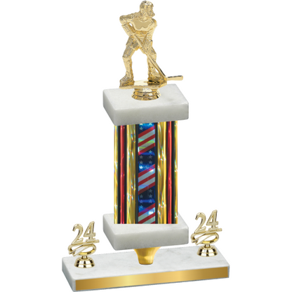 Premium Single Flag USA Year Hockey Trophy