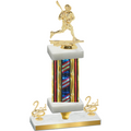 Premium Single Flag USA Second Place Lacrosse Trophy