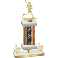 Premium Single Flag USA Third Place Lacrosse Trophy